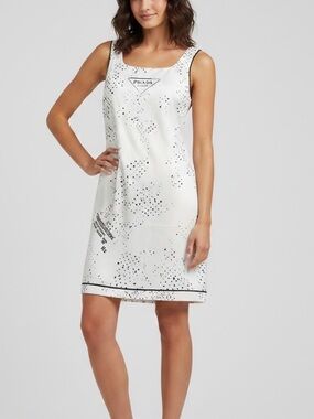 Prada | Dresses | Prada Rhinestone Embroidered Mesh Mini Dress | Poshmark